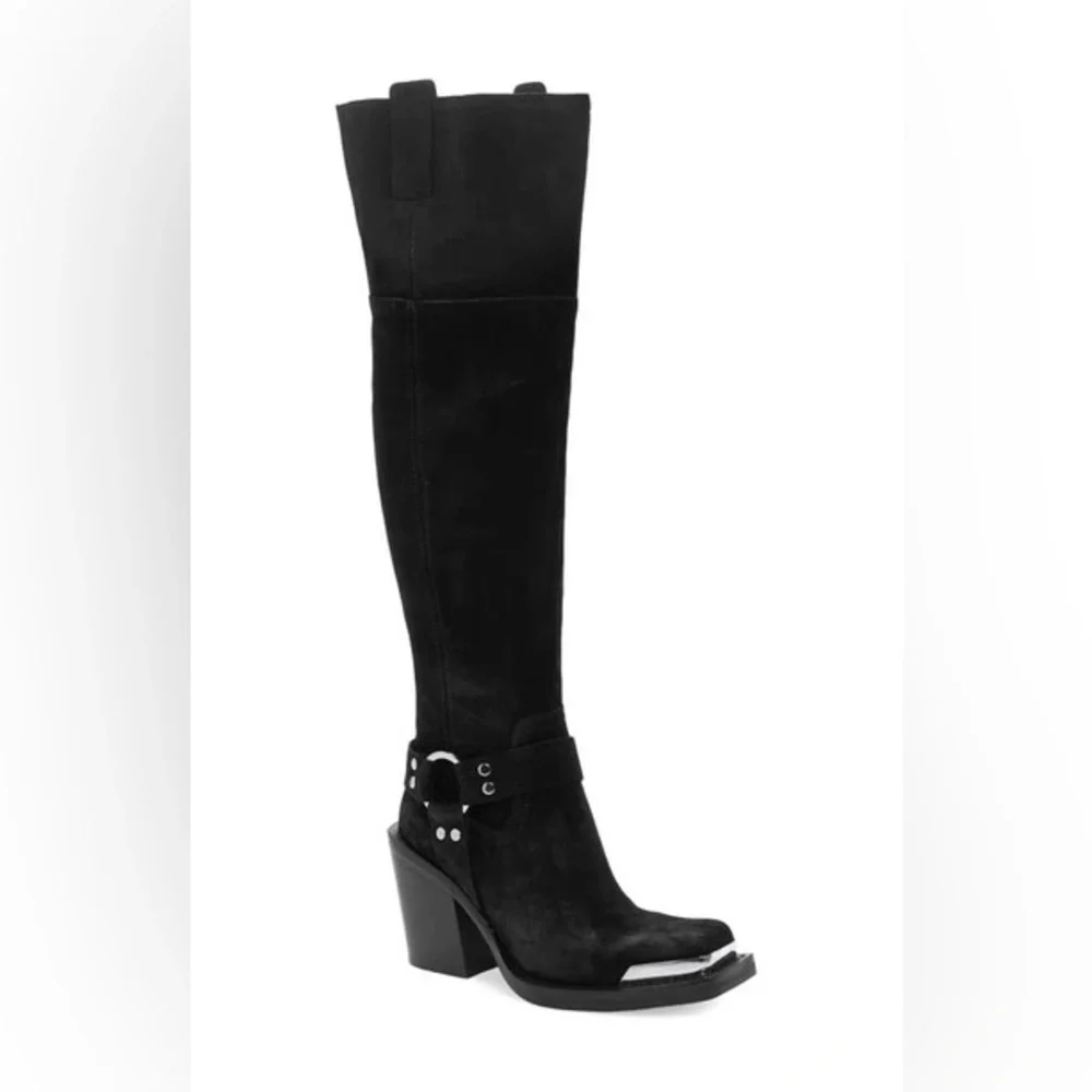 Jeffrey Campbell | Mazatlan Western Over The Knee Suede Boots In Black Size 5.5